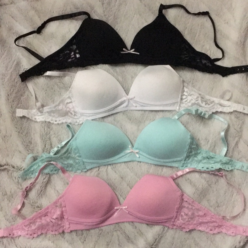 Never worn bundle of four girls bras